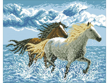 АЖ-106 Картина стразами "Лошади"