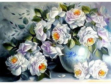 АЖ-1203 Картина стразами «Белые розы»